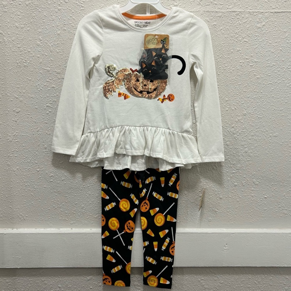 Spooky Night Girls Halloween Outfit NEW XS 4